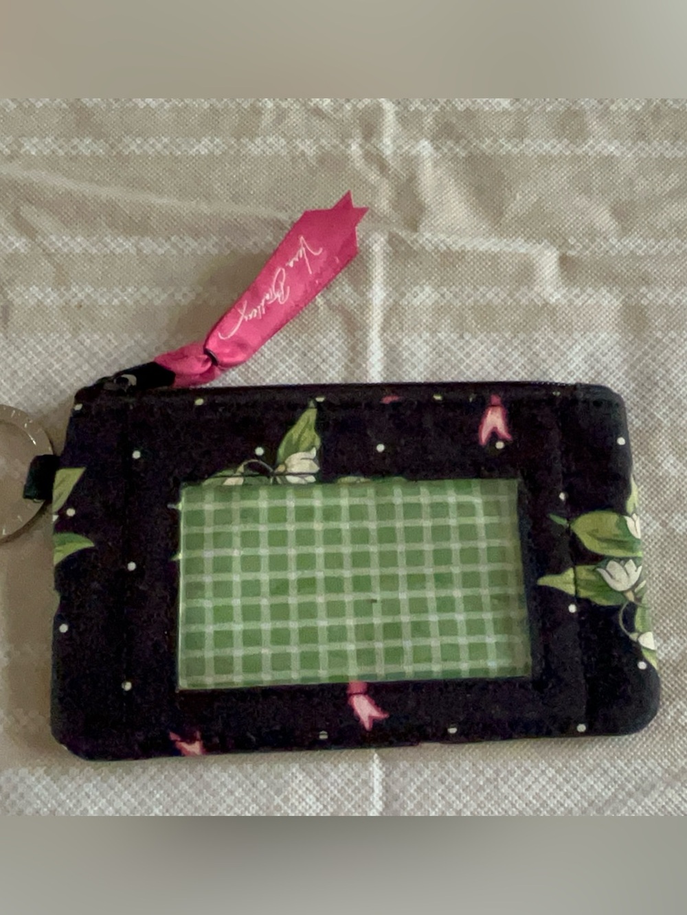 Vera Bradley Zip ID Case in the retired "New Hope" pattern.